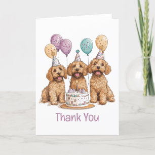 Thank You Birthday Goldendoodle Dogs Birthday Cake