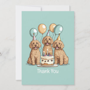 Thank You Birthday Goldendoodle Dogs Card