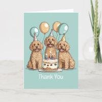 Thank You Birthday Goldendoodle Dogs
