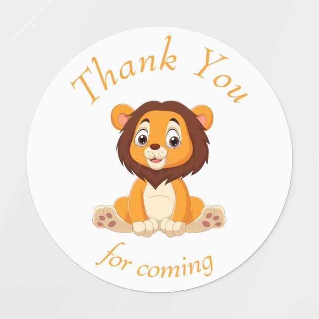 thank you birthday lion  Labels (Design 1)