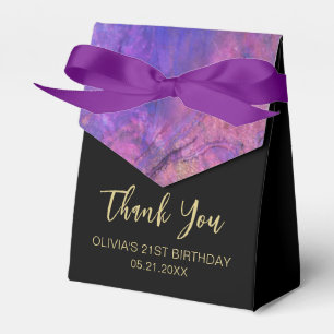Thank You Birthday Modern Pink Purple Favor Boxes