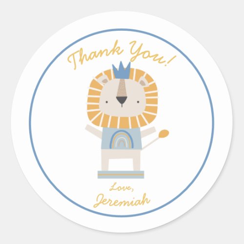 Thank You Birthday Party Cute Lion Sticker