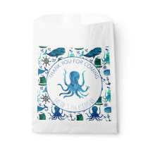 Thank You Birthday Party Marine Octopus Nautical Favor Bag