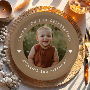 Thank you Birthday Photo  Paper Plates