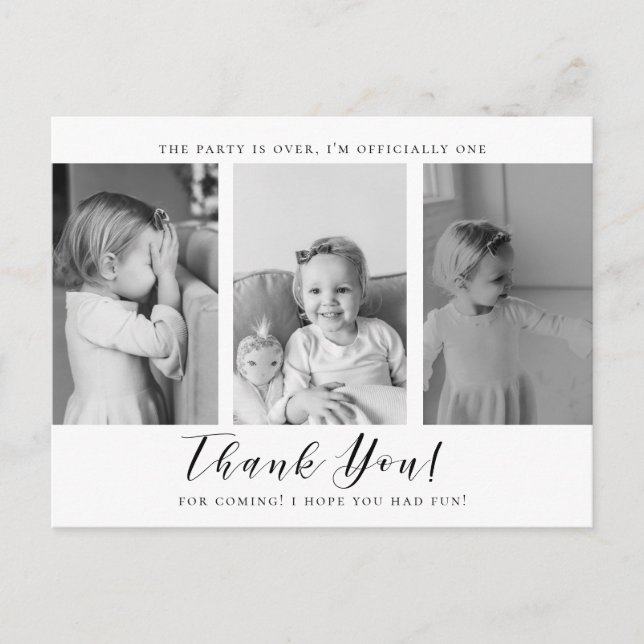 Thank You Birthday Photo Post Card (Front)