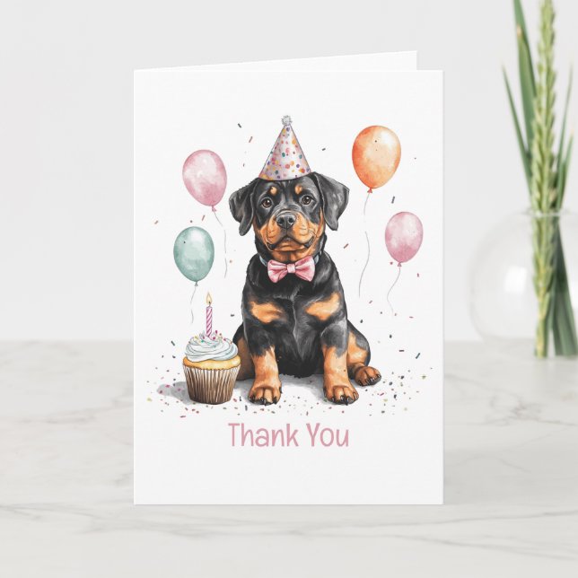 Thank You Birthday Rottweiler Dog (Front)