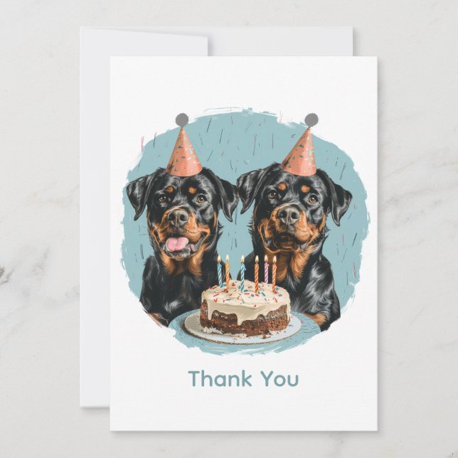 Thank You Birthday Rottweiler Dogs (Front)