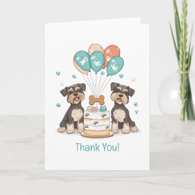 Thank You Birthday Schnauzer Dogs (Front)