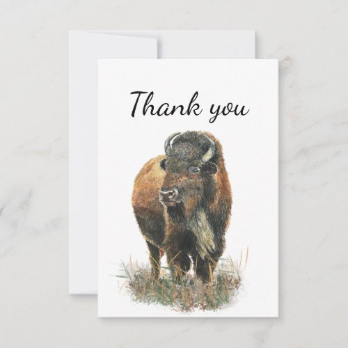 Thank You Bison Buffalo Wildlife Animal Nature Art