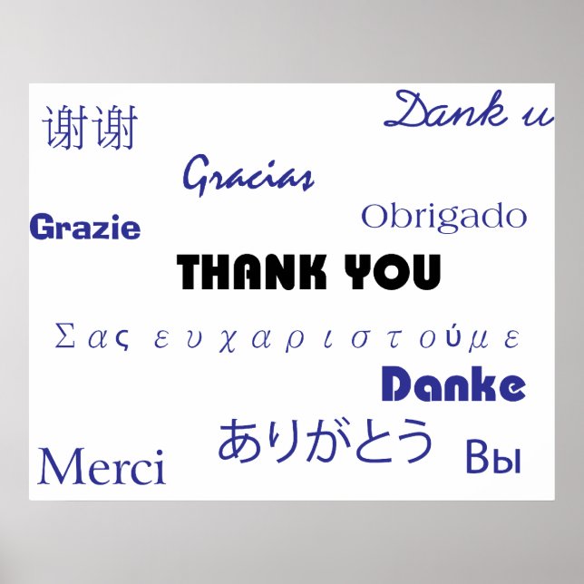 Thank You (black and blue001) Print (Front)
