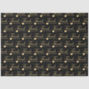 Thank You - Black and Gold Script Tissue Paper