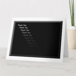 Thank You Black and White Card