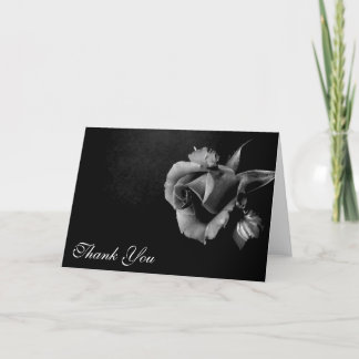 Thank You Black and White Rose Card