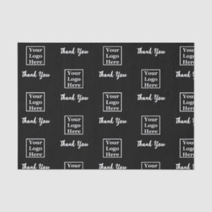 Thank You Black and White Scrip Business Logo Tissue Paper