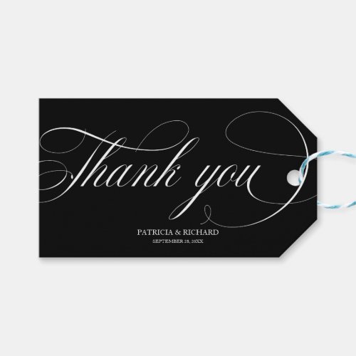 Thank You _ Black And White Wedding Favor Tags