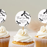 Thank You Black Bow Sticker<br><div class="desc">Thank You sticker with watercolor black bows.</div>