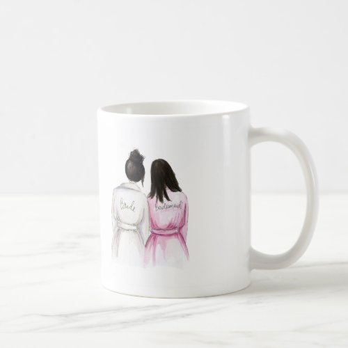 Thank you Black Bun Bride Black Long Bridesmaid Coffee Mug