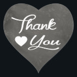 Thank You Black Chalkboard Floral Heart Stickers<br><div class="desc">Say thank you with love! This charming sticker features a thank you greeting highlighted against a distressed floral pattern black chalkboard background. Thank you stickers / labels are great for many occasions... . Personal use Businesses Attach to wedding / party favors Gift Baskets / goody bags Decorate notebooks / journals/...</div>