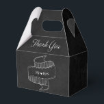 Thank You Black Chalkboard Mr & Mrs Party Favor Favor Boxes<br><div class="desc">Boxes are a great way to present small gifts or party favors to family and friends. This fun favor box features a vintage black chalkboard background highlighting a white Mr. & Mrs. banner and a thank you greeting in a white script font. Party favor boxes are great for... .. Bridal...</div>