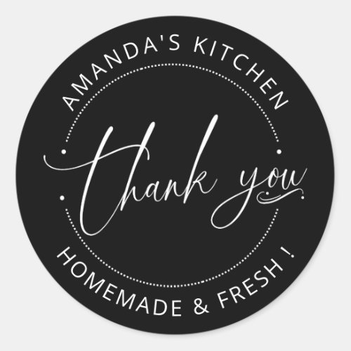 Thank you Black Create Your Own Homemade Kitchen Classic Round Sticker