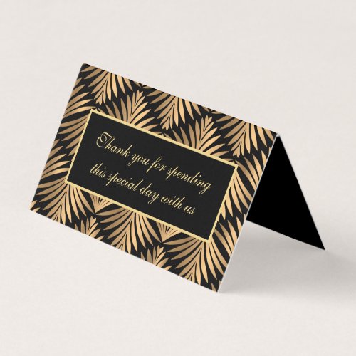 Thank You Black Gold Art Deco Gatsby Wedding Party