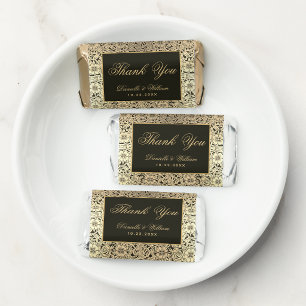 Thank You Black Gold Wedding Elegant Vintage Hershey's Miniatures