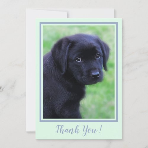 Thank You Black Lab Puppy _ Trendy Green Cute Dog