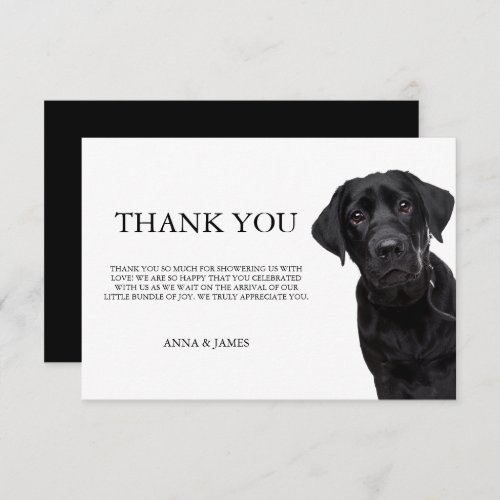 Thank you Black Labrador Baby Shower Cards