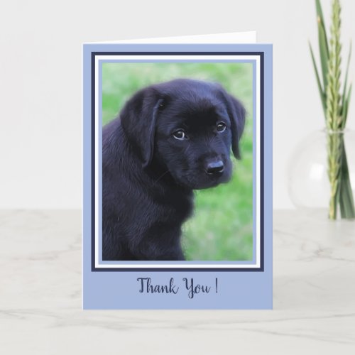 Thank You Black Labrador Puppy Cute Dog Blue