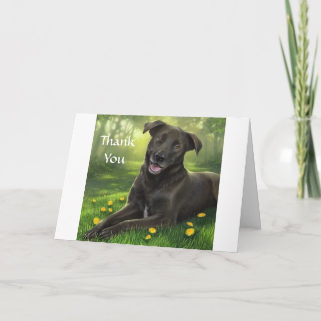 Thank You Black Labrador Retriever  Greeting Card (Front)