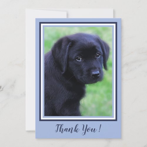 Thank You Black Labrador _ Trendy Blue Puppy Dog