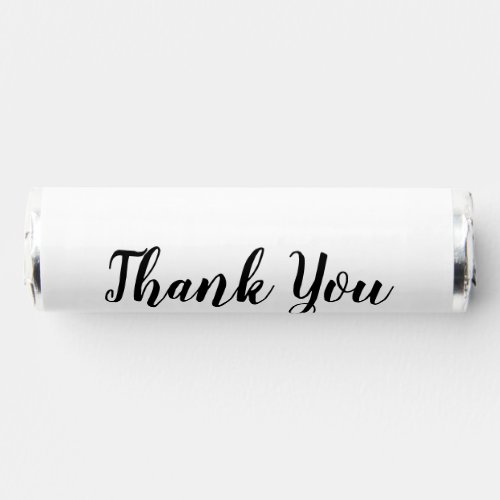 Thank You Black Script Text Names Bride and Groom Breath Savers Mints