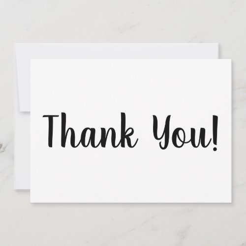 Thank You black white brush script stylish card