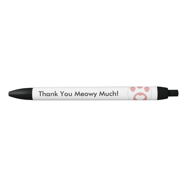 Thank You Black White Cat Paw Heart Personalize
