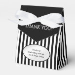 Thank You - Black/White Simple Stripes Pattern Favor Boxes