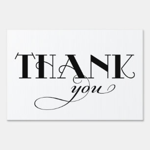 Thank You Black White Wedding Portrait Prop Sign