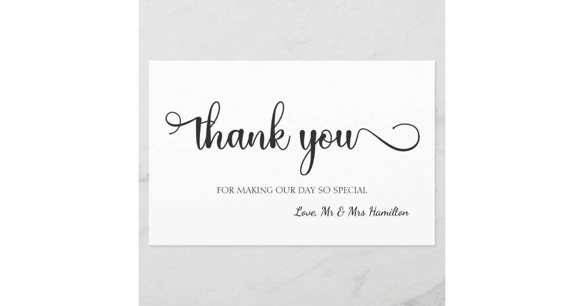 Thank you Black White Wedding Sign | Zazzle