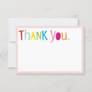 THANK YOU blank business modern bright typography Card