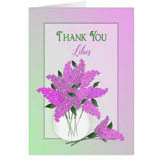 Thank You, Blank Inside, Lilacs in a Vase (Front)