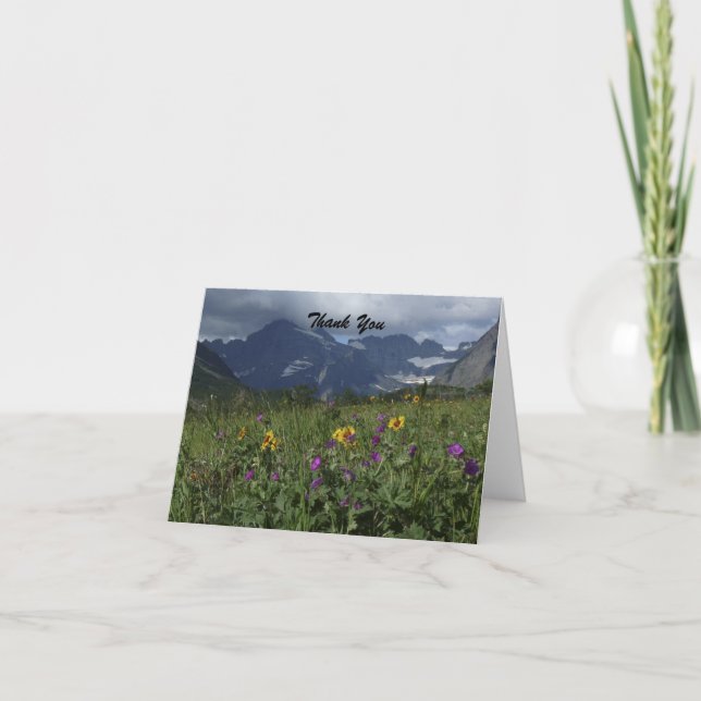 Thank You, Blank Inside, Mountain Wildflowers  Thank You Card (Front)