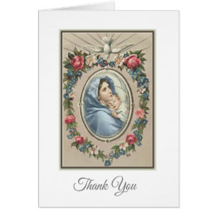 Thank You Blessed Virgin Mary Religious Jesus Cards