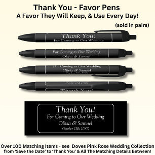 Thank You, Blsck White Wedding Pen