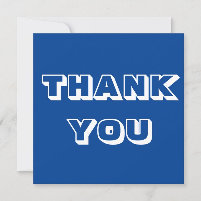 Thank you, blue and white modern card (Front)