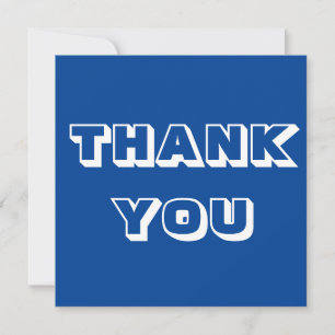 Thank you, blue and white modern card