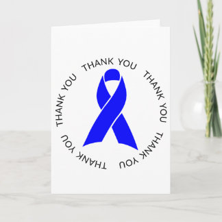 Thank You Blue Awareness Ribbon Card