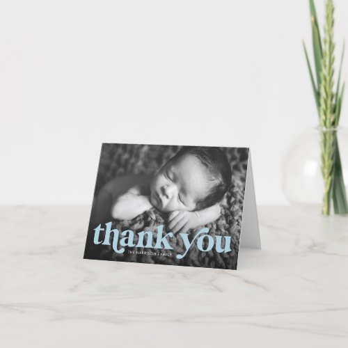 Thank you blue baby folded card