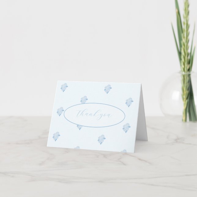 Thank you blue baby shower roses cards  (Front)