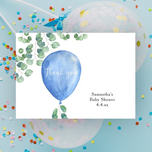 Thank you blue balloon greenery