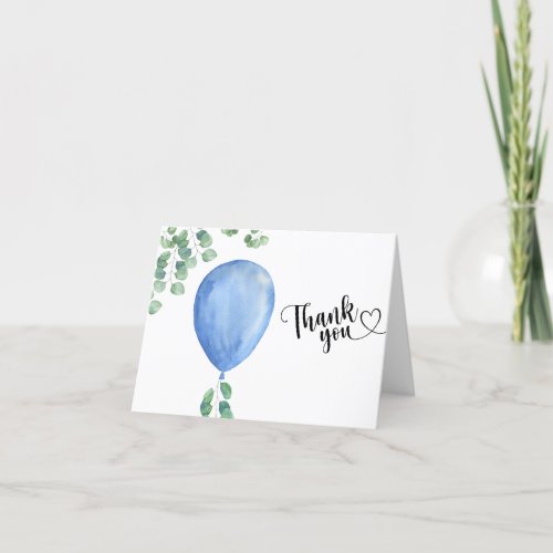 Thank you blue balloon greenery