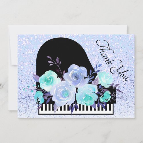 thank you blue bouquet piano decor